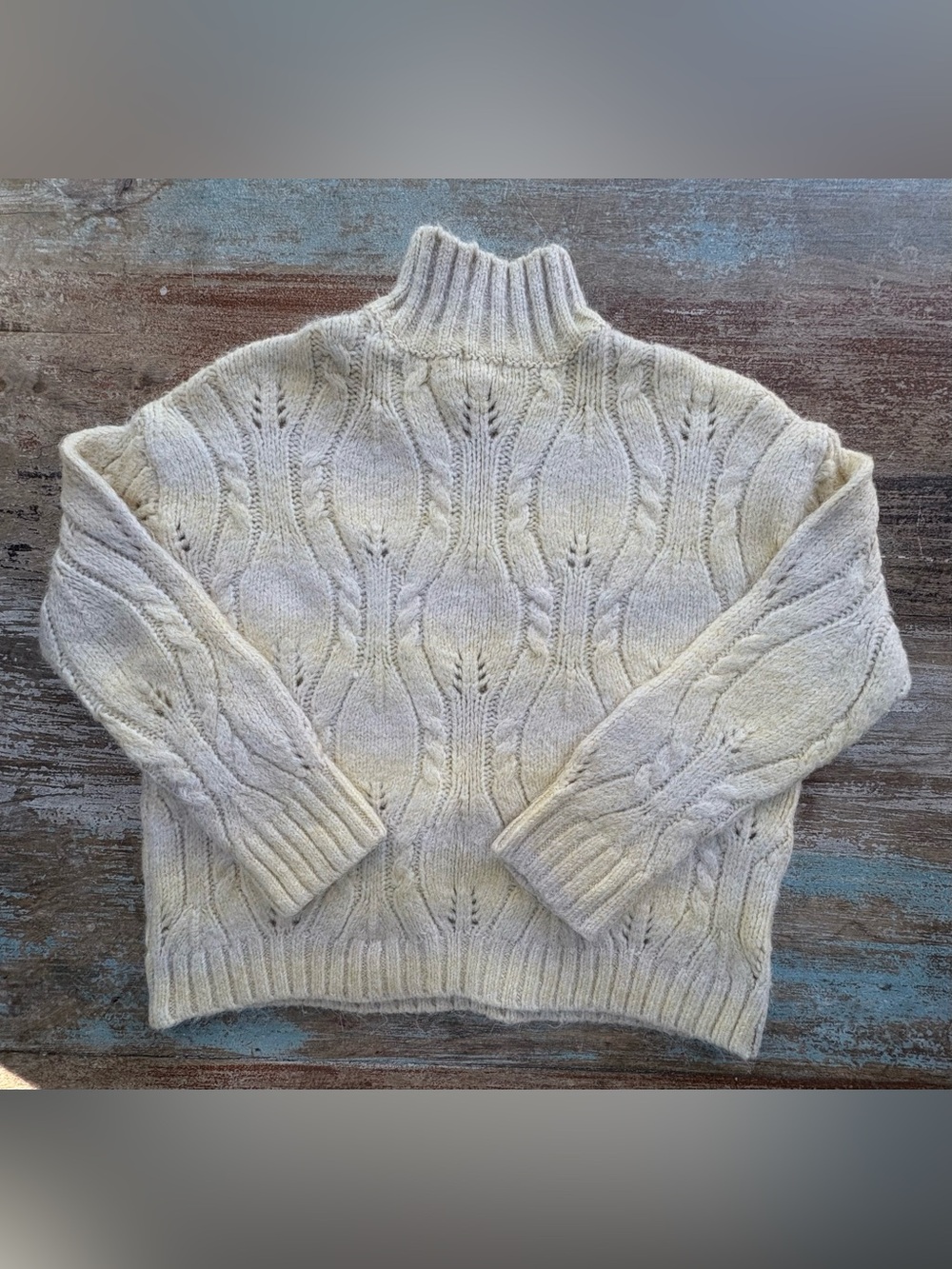 a.n.a Cable-Knit Mock Neck Sweater